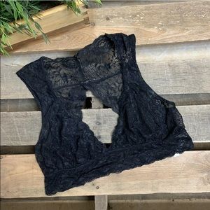 Intimately Free People Black Bralette Lace Sz M